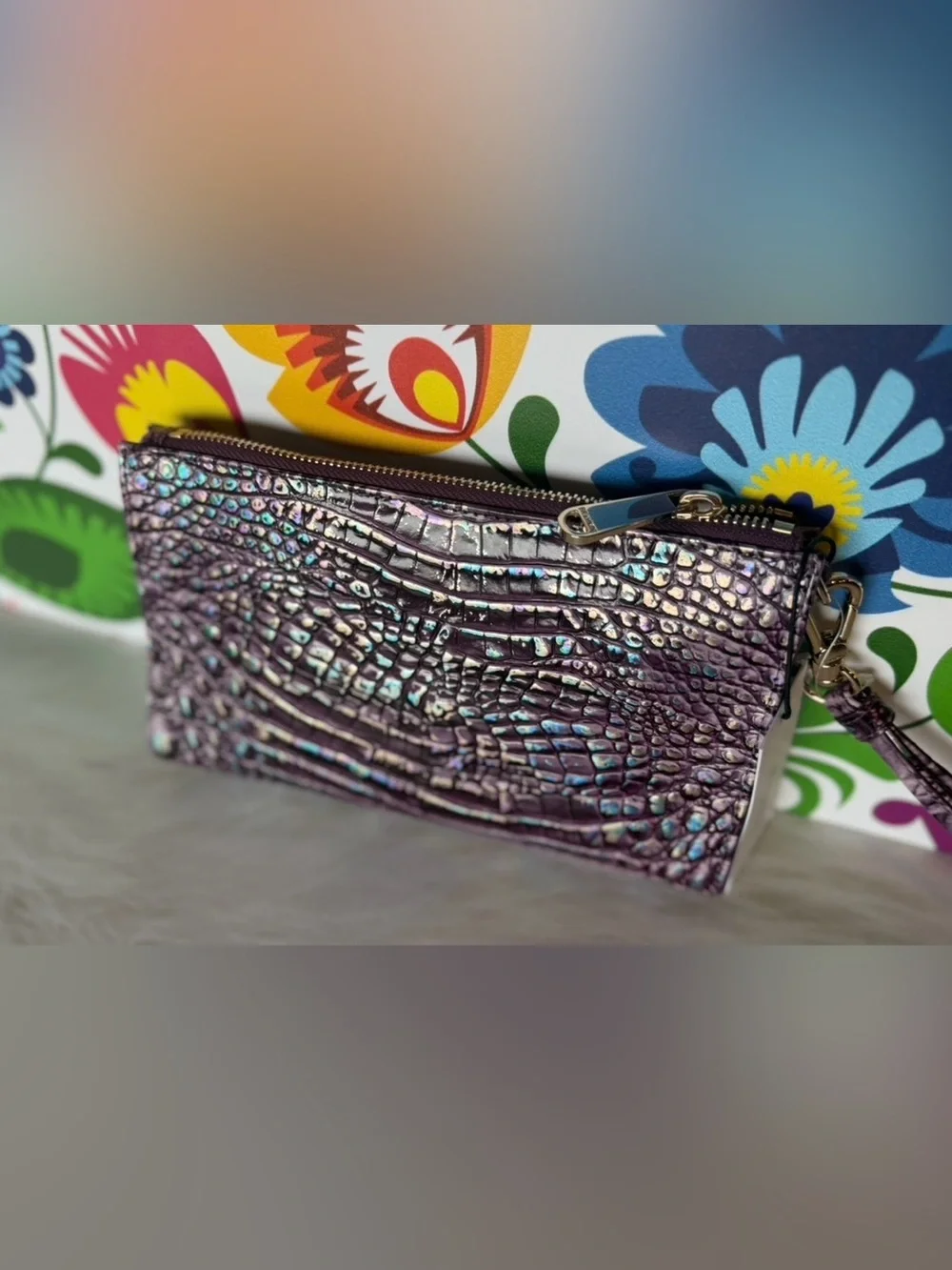 Brahmin Daisy Purple Passion Iridescent NWT FIRM $